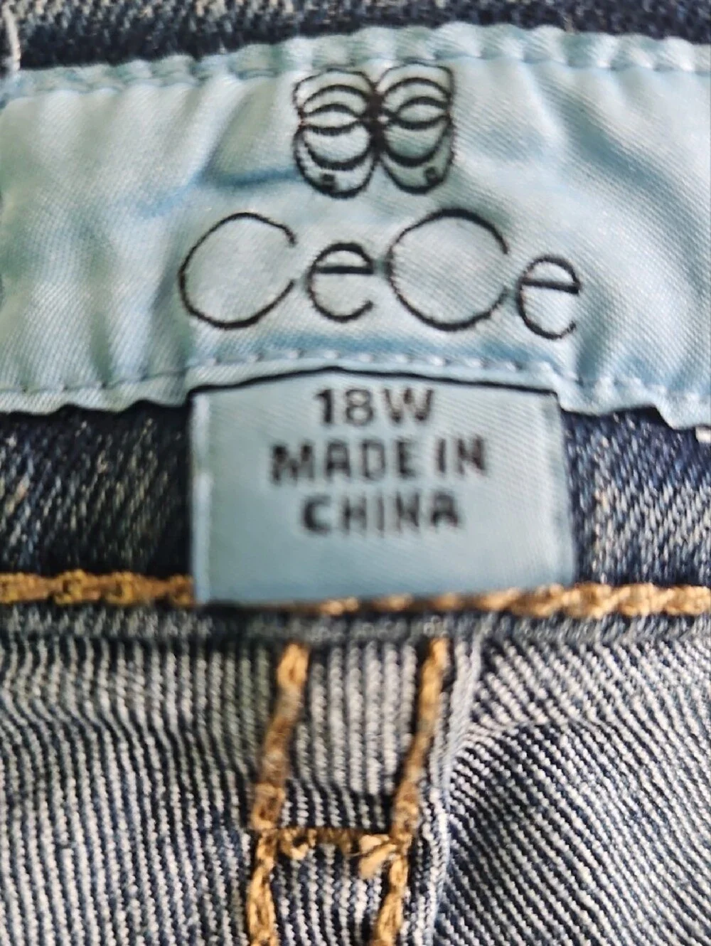 CeCe Dark Blue Ankle Crop Jeans with Button Cuff - Picture 9 of 12